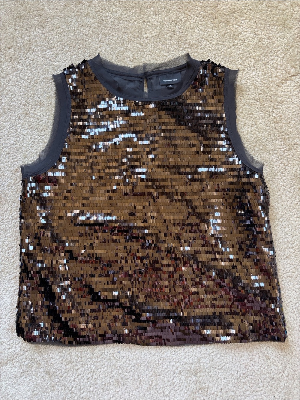 Who What Wear Sleeveless Sequin Tank Top